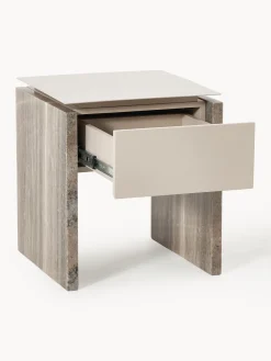 Mesilla de noche de mármol y metal Bruce