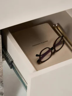 Mesilla de noche de mármol y metal Bruce