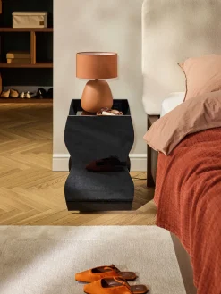 Mesita de noche brillante Emina