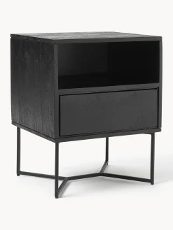 Mesita de noche de madera de mango con cajón Luca