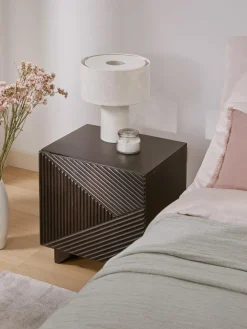 Mesita de noche de madera de mango Louis