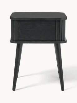 Mesita de noche de madera Barbier, puerta corredera