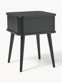 Mesita de noche de madera Barbier, puerta corredera