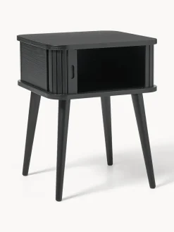 Mesita de noche de madera Barbier, puerta corredera