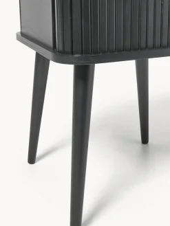 Mesita de noche de madera Barbier, puerta corredera