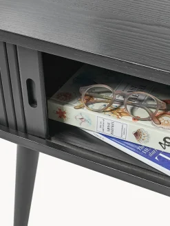 Mesita de noche de madera Barbier, puerta corredera