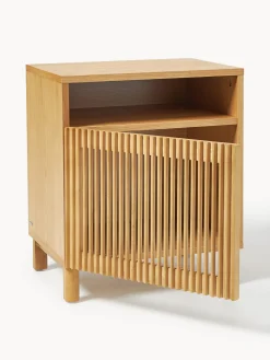 Mesita de noche de madera de roble Beyla