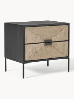 Mesita de noche de madera de mango June, con cajones