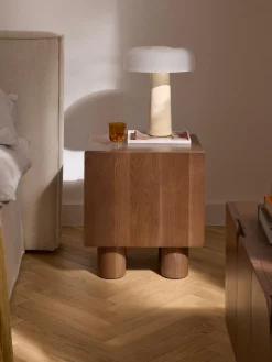 Mesita de noche de madera de roble Cadi