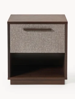 Mesita de noche de madera con frente tapizado Wisp