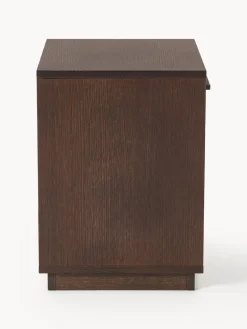 Mesita de noche de madera con frente tapizado Wisp