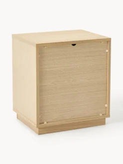 Mesita de noche de madera con frente tapizado Wisp