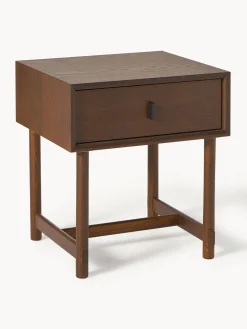 Mesita de noche de roble con cajón Diana