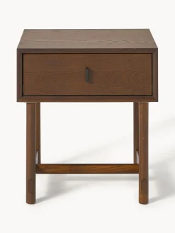 Mesita de noche de roble con cajón Diana