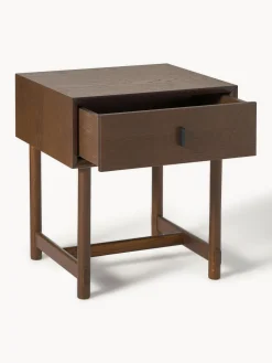 Mesita de noche de roble con cajón Diana