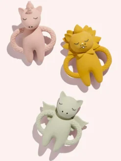 Mordedor de goma pintado a mano Rose