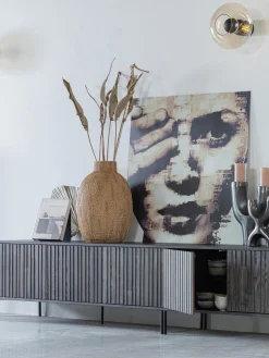 Mueble TV de madera de fresno Avourio, 3 puertas