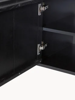 Mueble TV de madera de pino con frente acanalado Avourio, 3 puertas