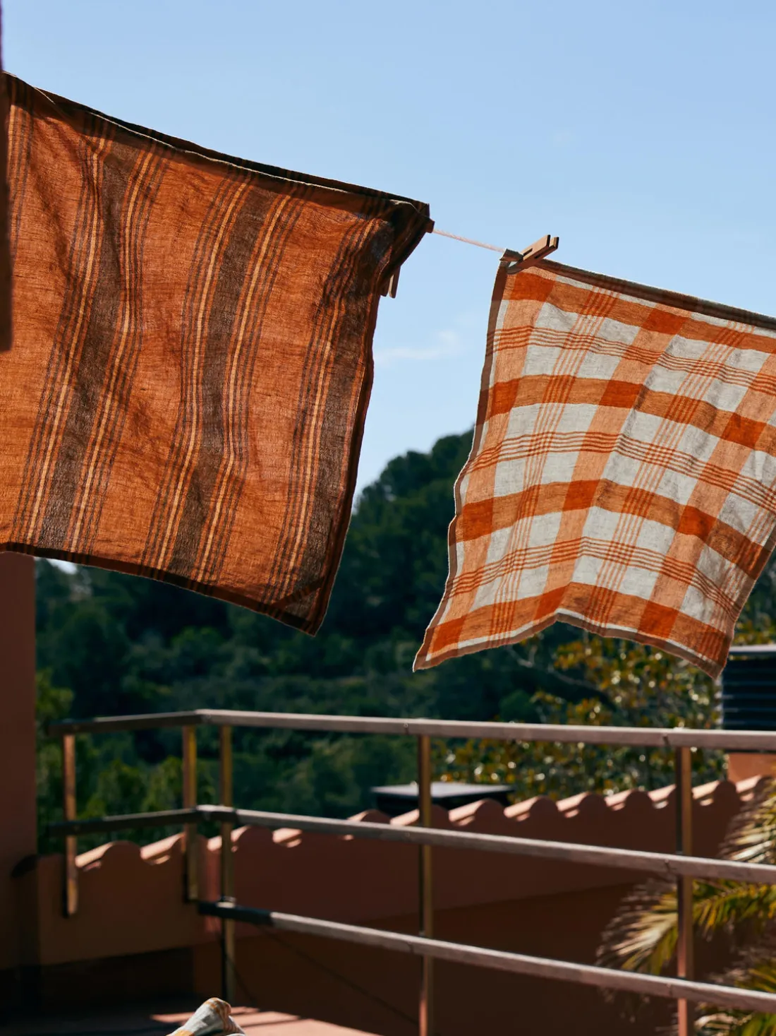 Paño de cocina artesanal de lino Vida