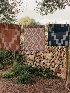 Paño de cocina de algodón artesanal Ikat