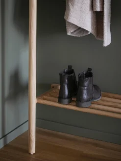 Perchero de pared de madera de roble Milford