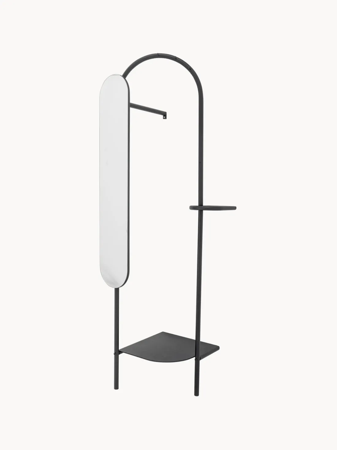 Perchero metálico con espejo regulable Belen