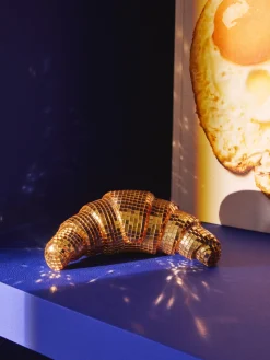 Pieza decorativa brillante Disco Croissant