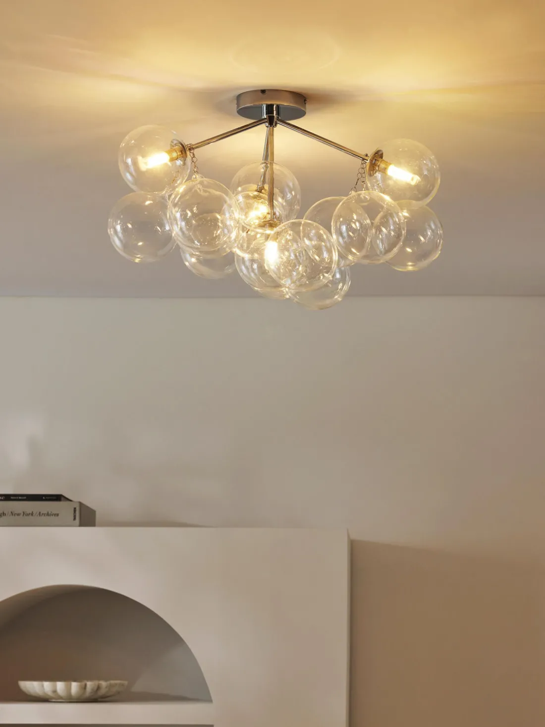 Plafón con pantallas esfericas Bubbles