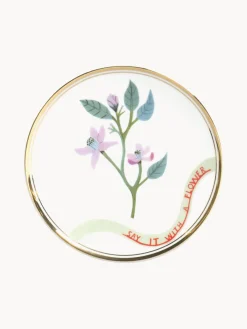Plato artesanal de porcelana Clematis
