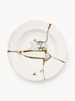 Plato hondo de porcelana Kintsugi