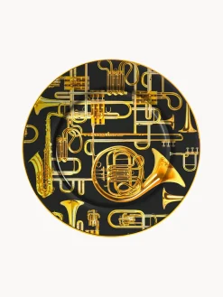 Plato llano de porcelana Trumpets