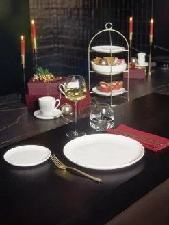 Plato llano de porcelana Fine Bone China Jade Lift