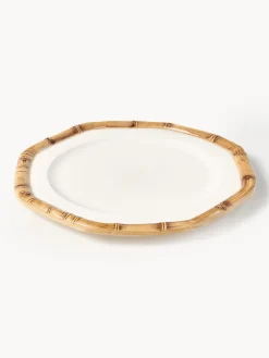 Plato llano pintado a mano Bamboo