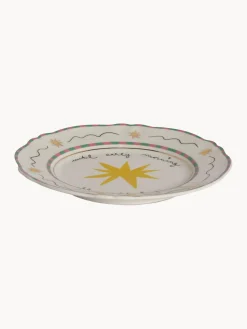 Plato postre artesanal de porcelana Star