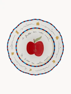 Plato postre artesanal de porcelana Apple