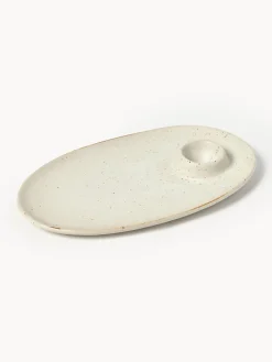 Plato postre de cerámica Flow