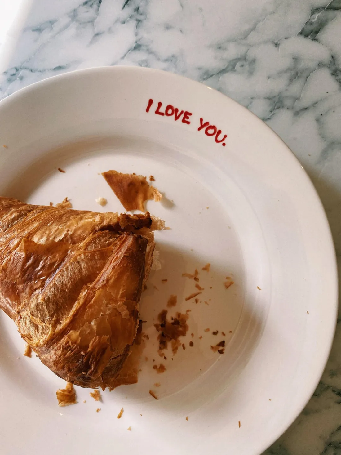Plato postre pintado a mano I Love You