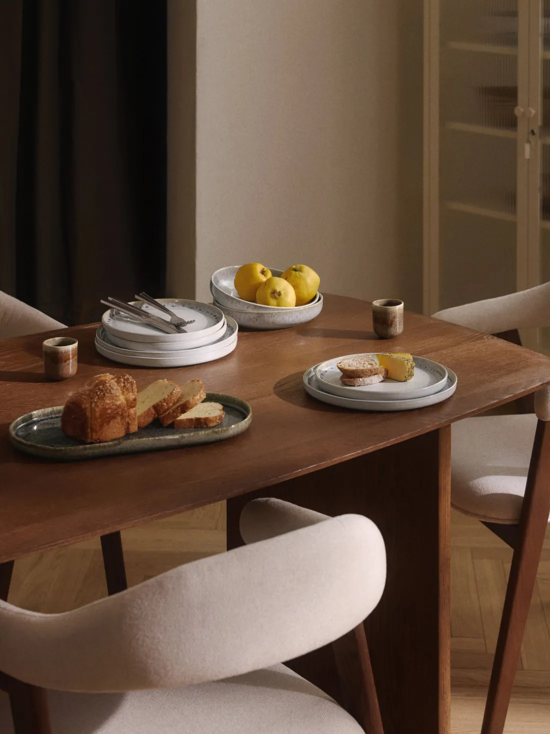 Platos de pasta artesanales con esmalte reactivo Danza, 4 uds.