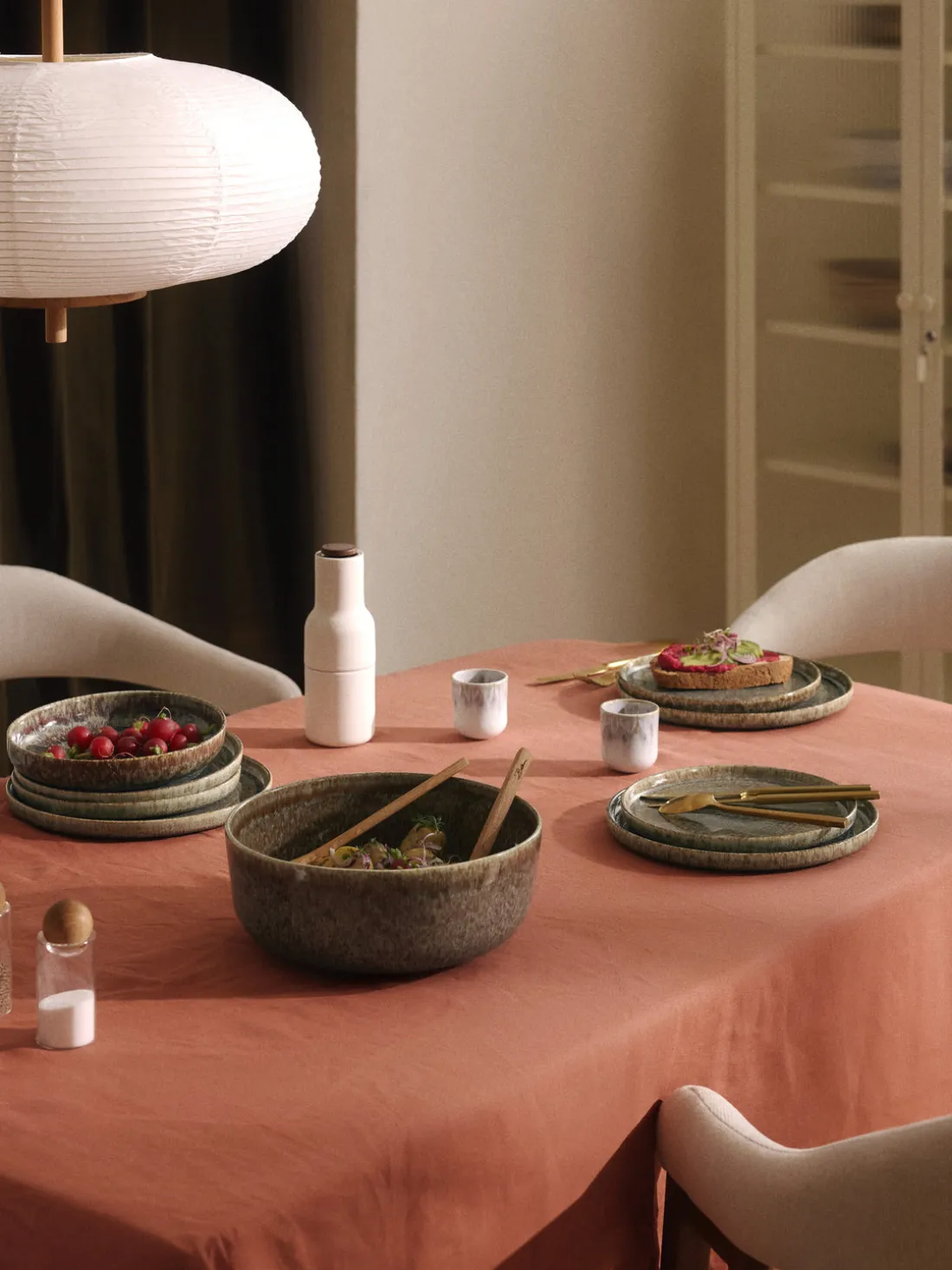 Platos de pasta artesanales con esmalte reactivo Danza, 4 uds.