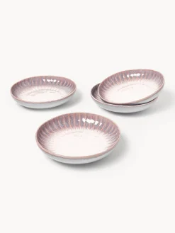 Platos hondos artesanales con esmalte reactivo Vinci, 4 uds.