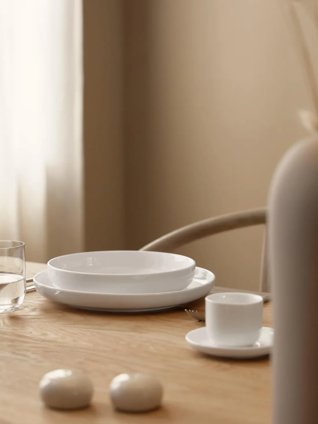 Platos hondos de porcelana Nessa, 4 uds.