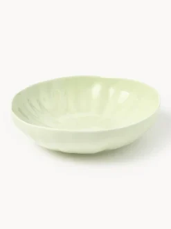 Platos hondos de porcelana con relieves Sali, 4 uds.