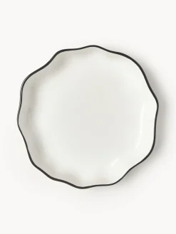 Platos hondos de porcelana con volantes Bia, 4 uds.
