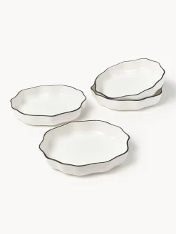 Platos hondos de porcelana con volantes Bia, 4 uds.