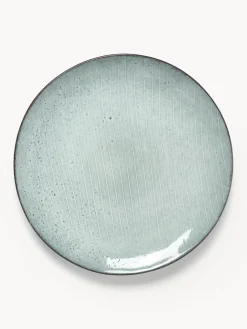 Platos llanos artesanales Nordic Sea, 4 uds.