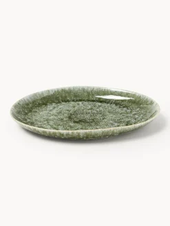 Platos llanos artesanales de forma orgánica Macey, 4 uds.