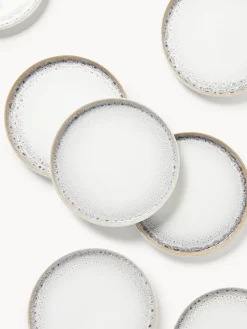 Platos llanos artesanales con esmalte reactivo Danza, 4 uds.