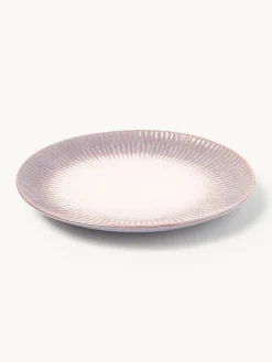 Platos llanos artesanales con esmalte reactivo Vinci, 4 uds.