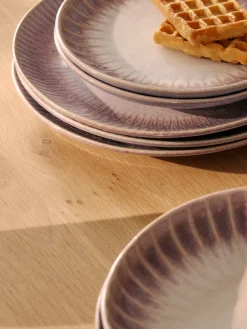 Platos llanos artesanales con esmalte reactivo Vinci, 4 uds.