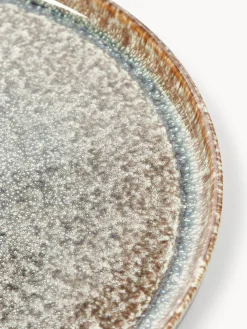 Platos llanos artesanales con esmalte reactivo Danza, 4 uds.